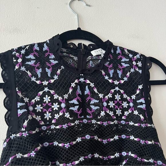 Sandro Inaya Guipure Embroidered Lace Midi Dress - Picture 5 of 9